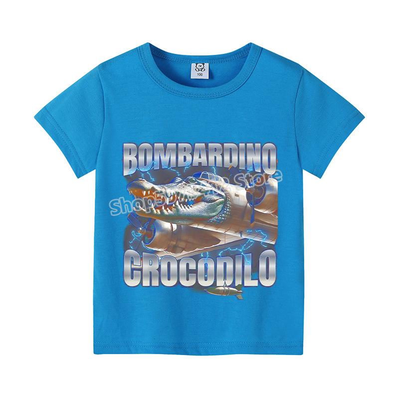 Italian Brainrot Color T-shirt Summer Short Sleeved Boys' Cute Clothes Children's Anime Top Cartoon Digital T-shirt Gift