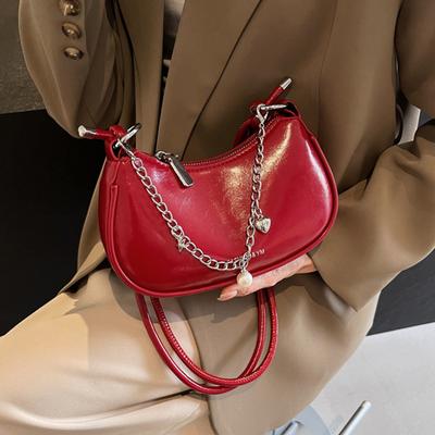 Monochromatic Women's PU Leather Shoulder Bags Casual Crossbody Bag Women's Commuting Bags New Trend
