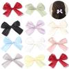 10pcs 4x5.5cm Pearlescent Satin Ribbon Bows Colorful Pleated Bowknots For DIY Wedding Party Clothing Headwear Gifts Decoration