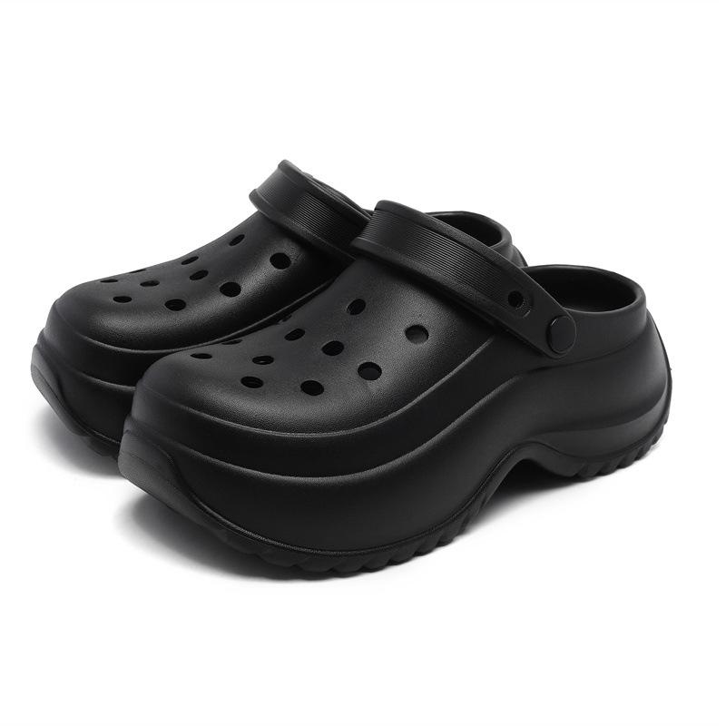 

Летняя платформа женская обувь увеличивающая рост модная сумка голова сандалии, универсальная платформа из ЭВА приморские две шлепанки 39/40 чёрный