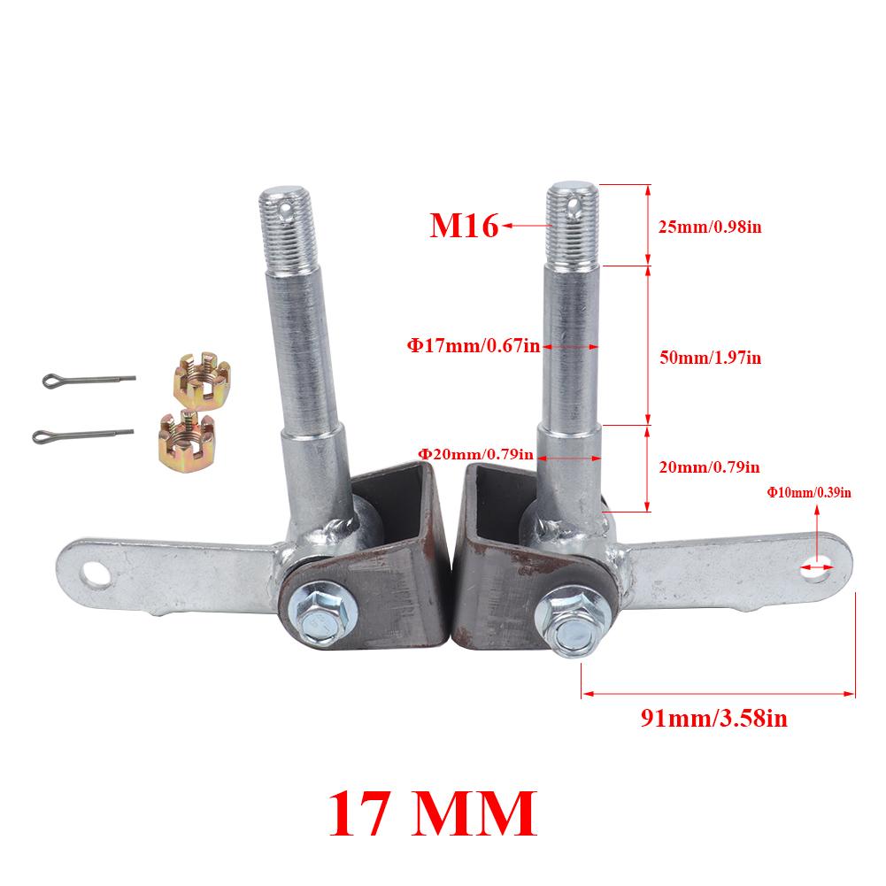 Articulation de Knuckle de Roue Avant à 3 Goujons 15mm/17mm Moyeu de Roue 5"/6" Pour Bricolage Pièces de Go Kart Buggy ATV UTV Quad 110cc 168 200F