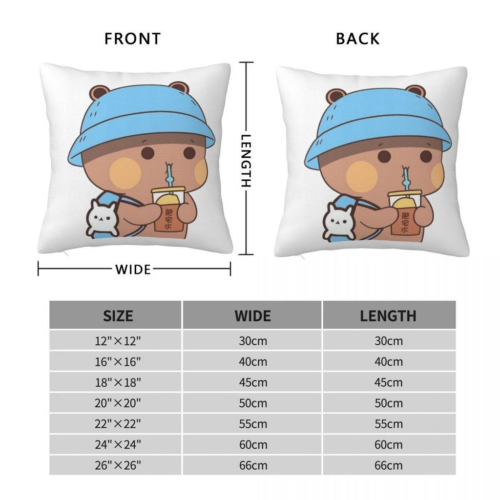Bubu Dudu Bear And Panda Pillowcase Printing Polyester Cushion Cover Decorations Pillow Case Cover Home Square 18''