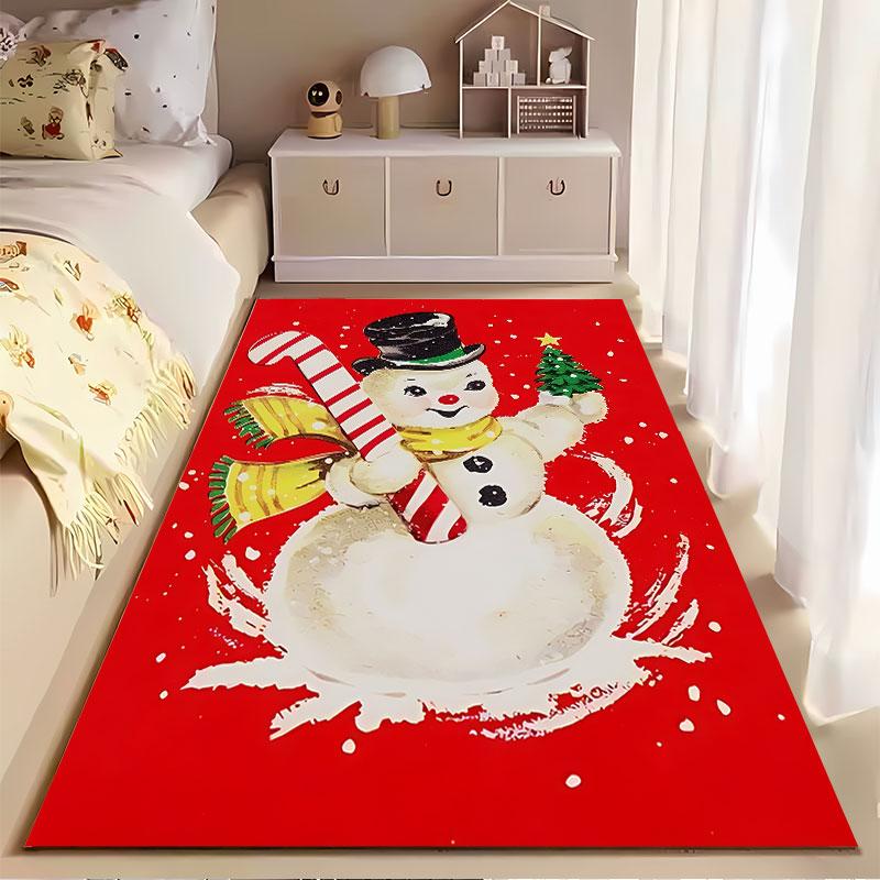 Snowman Christmas Carpet Design suitable as a non-slip mat for the living room or bedroom sofa