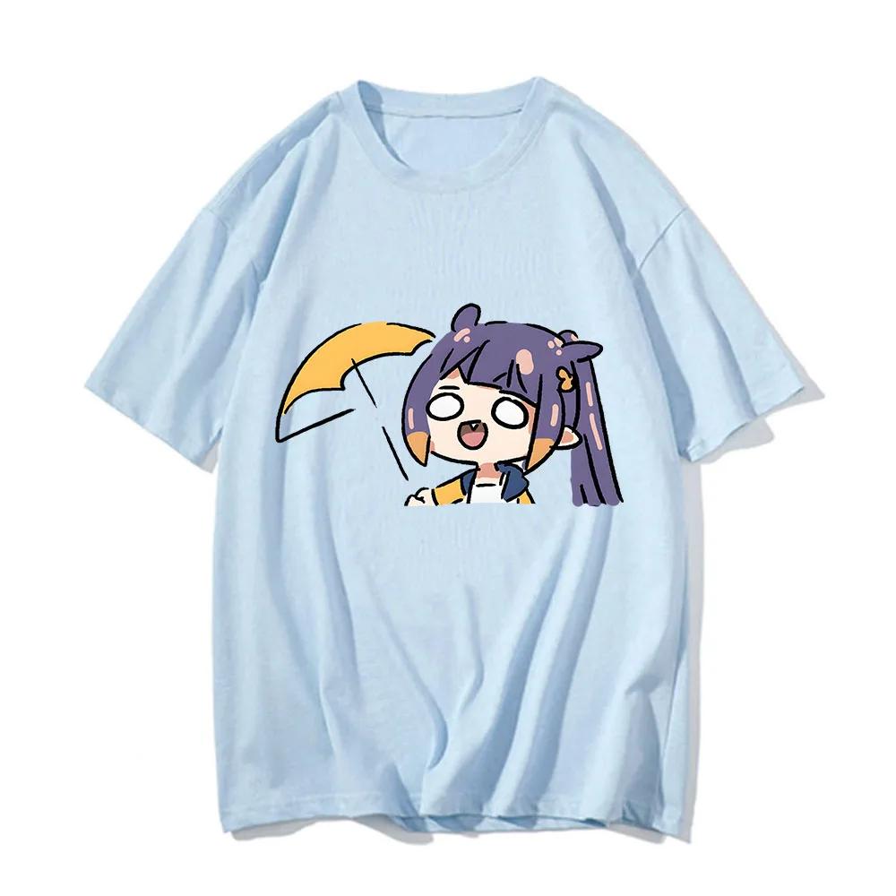 Ninomae Inanis Tako Tshirt 100% Cotton T Shirt Unisex Harajuku Manga Tees Kawaii Anime Clothes Summer Oversized O-neck Shirts