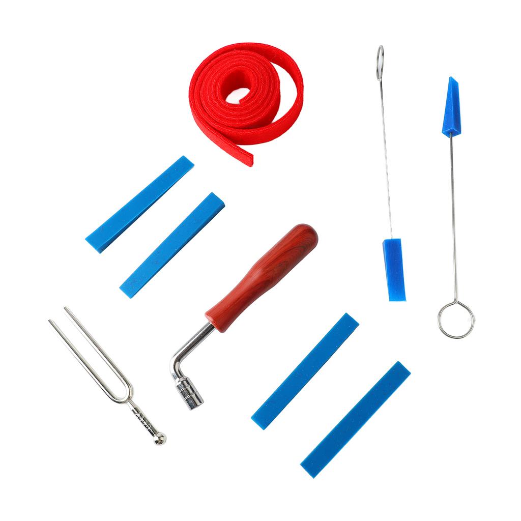 Piano Tuning Tool Set Tuning Wrench Fork Rubber Mute Wool Felt Temperament Strip Piano Tuner Kit