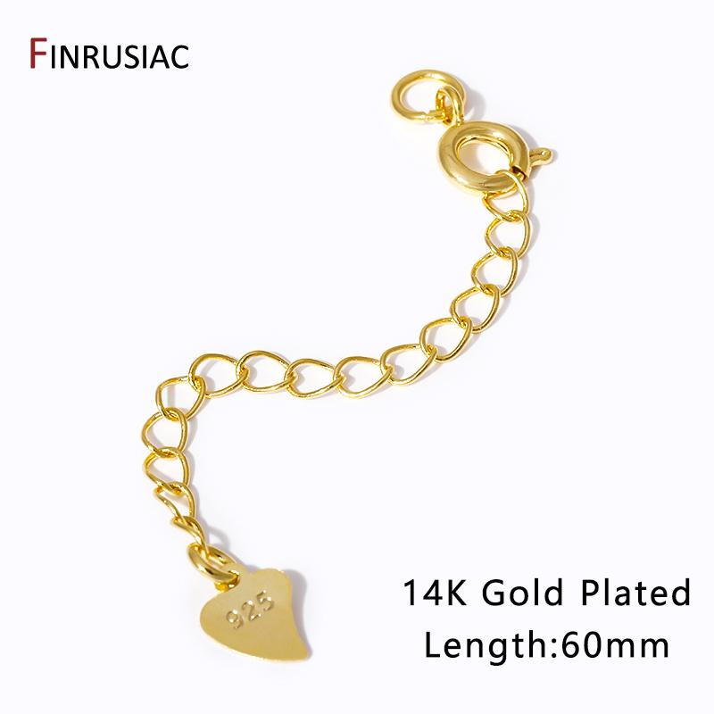 

14K Gold Plated Extension Chain With Lobster Clasps End Extension Tail Chain Connector For DIY Bracelet Necklace Making Findings 5 pieces