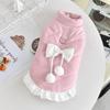 Bow Pet Puppy Winter Dress Pink Blue Autumn Winter Dog Harness Dresses Girl Boy XS 4XL Cat Accessories For Yorkie Chihuahua Pug
