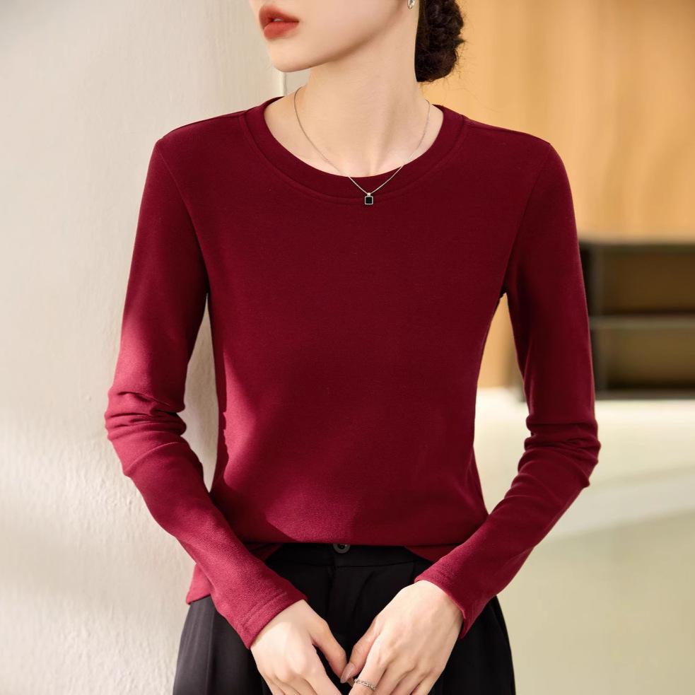 

Женская водолазка Ankola из красного бархата с длинными рукавами — теплая и стильная на осень/зиму 3XL, round neck