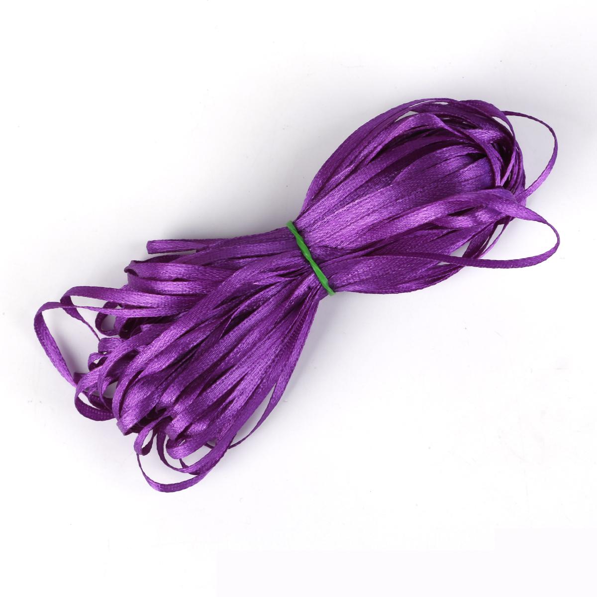 

25 ярдов атласные ленты для свадьбы, дня рождения, подарочная упаковка, рождественские принадлежности для Хэллоуина, фестиваля, ленты для рукоделия своими руками 3mm 25yards фиолетовый