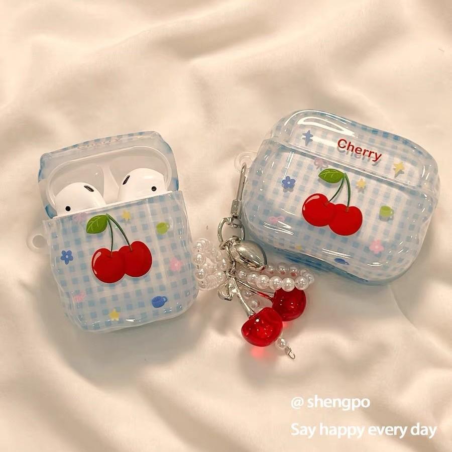 ins small fresh cherry suitable for AirPodspro1 earphone cover Apple Bluetooth protective case 1st generation soft silicone 1 female