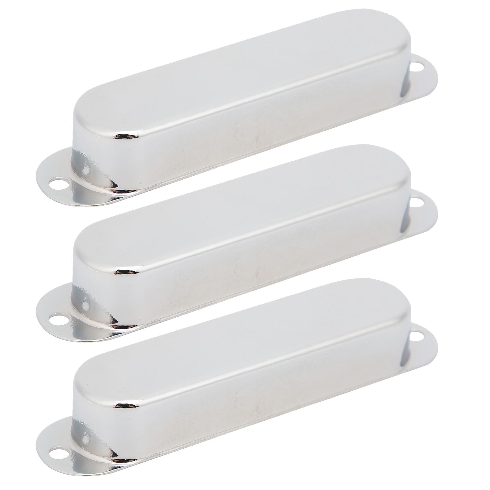 

3Pcs Closed Pickup Cover Single No Hole Brass Instrument Guitar Musical Accessories серебряный