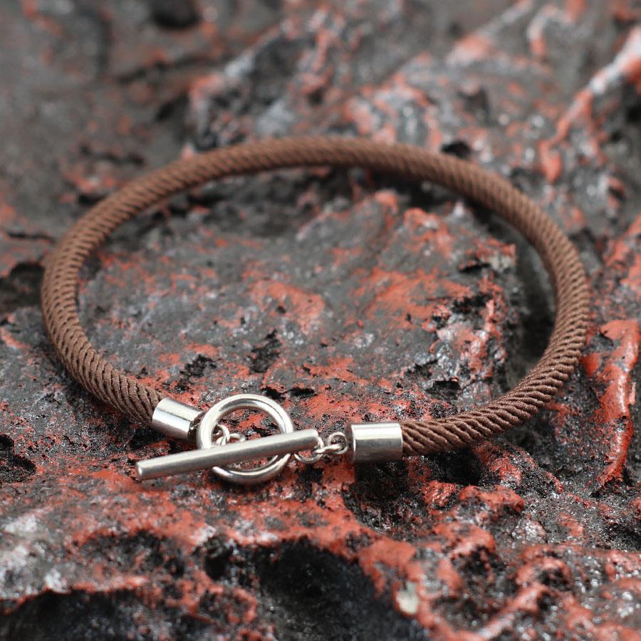 

Stylish Men Bracelet Rope Stainless Steel OT Buckle Lucky Red Thread Braslet 7 Colors Milan String Beach Nautical Braclet Homme S 17.5cm 7Inch коричневый