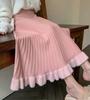 Qooth Women Warm Pleated A-line Skirt Elegant All Match Umbrella Skirt For Autumn Winter QT2272