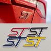 XXUI3 3D Metal Styling ST Logo Car Front Grille Badge Rear Trunk Emblem For Ford Focus Edge Explorer Mondeo Fiesta Escape Accessories