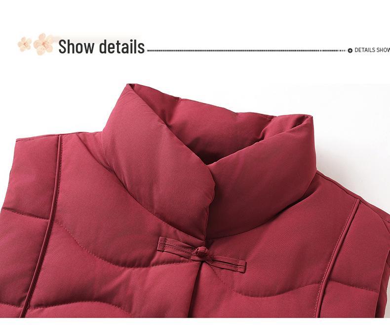 Cozy Mid-Length Padded Waistcoat for Plus Size Moms