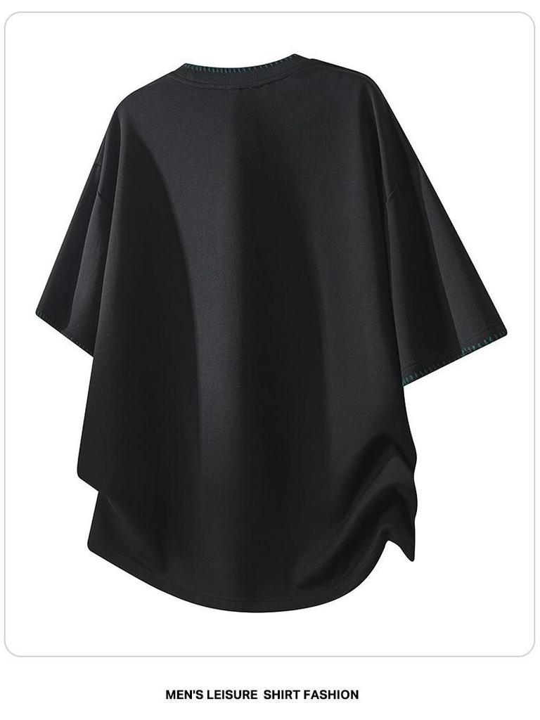 High-End Men's Round-Neck T-Shirt, Trendy Loose-Fit, Breathable for Spring/Summer