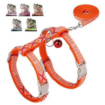 Adjustable Nylon Cat Harness Leash Set Soft Small Dog Cats Harness Vest With Bell Puppy Kitten Pet Walking Lead for Chihuahua