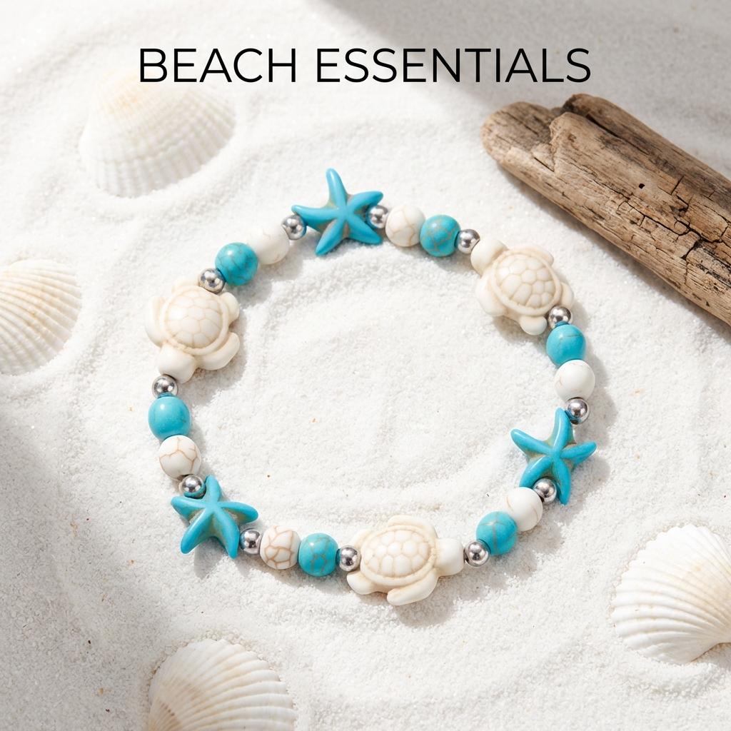 Bohemian Starfish Shell Beads Bracelet For Women Sea Star Turtle Conch Woven Rope Bracelet Summer Beach Party Holiday Jewelry