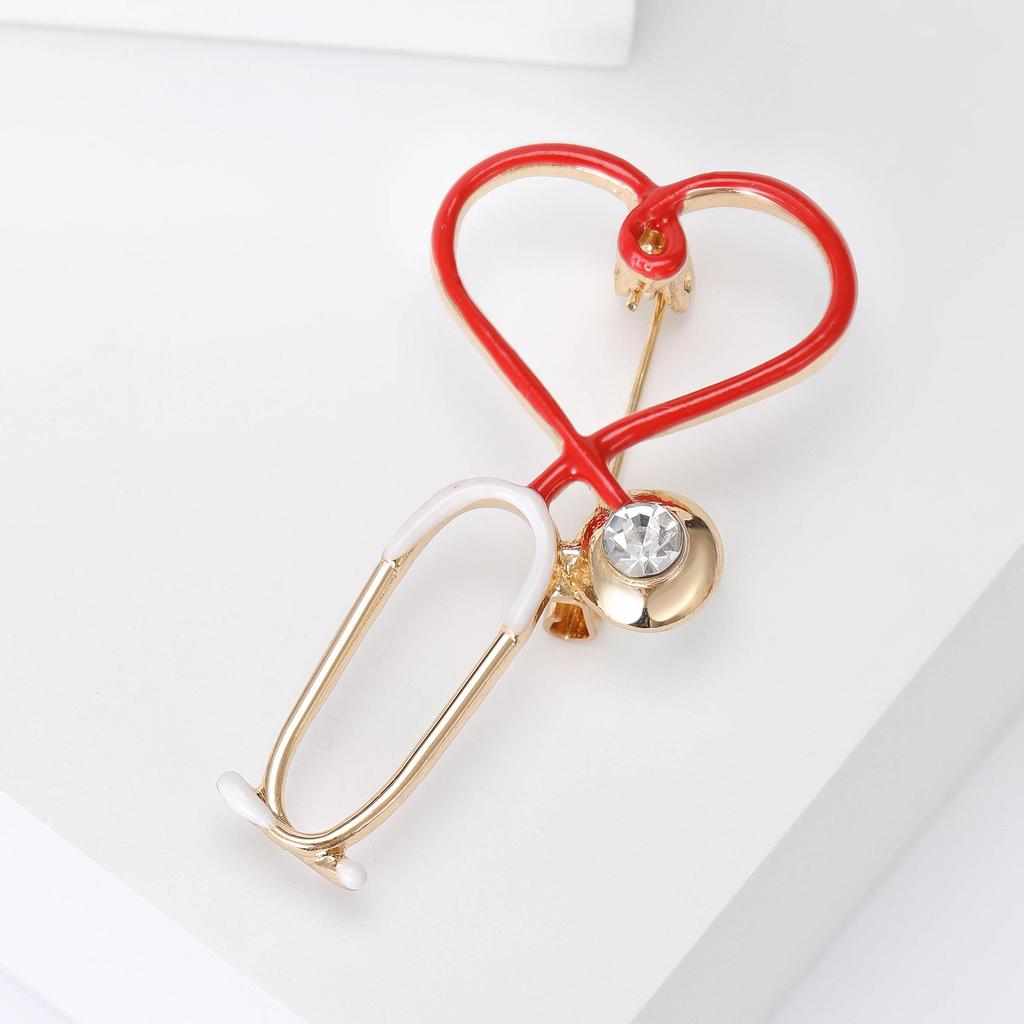 Mode Kreative Persönlichkeit Arzt Stethoskop Brosche Einfache Kleidung Zubehör Strickjacke Jacke Anti-Licht Corsage