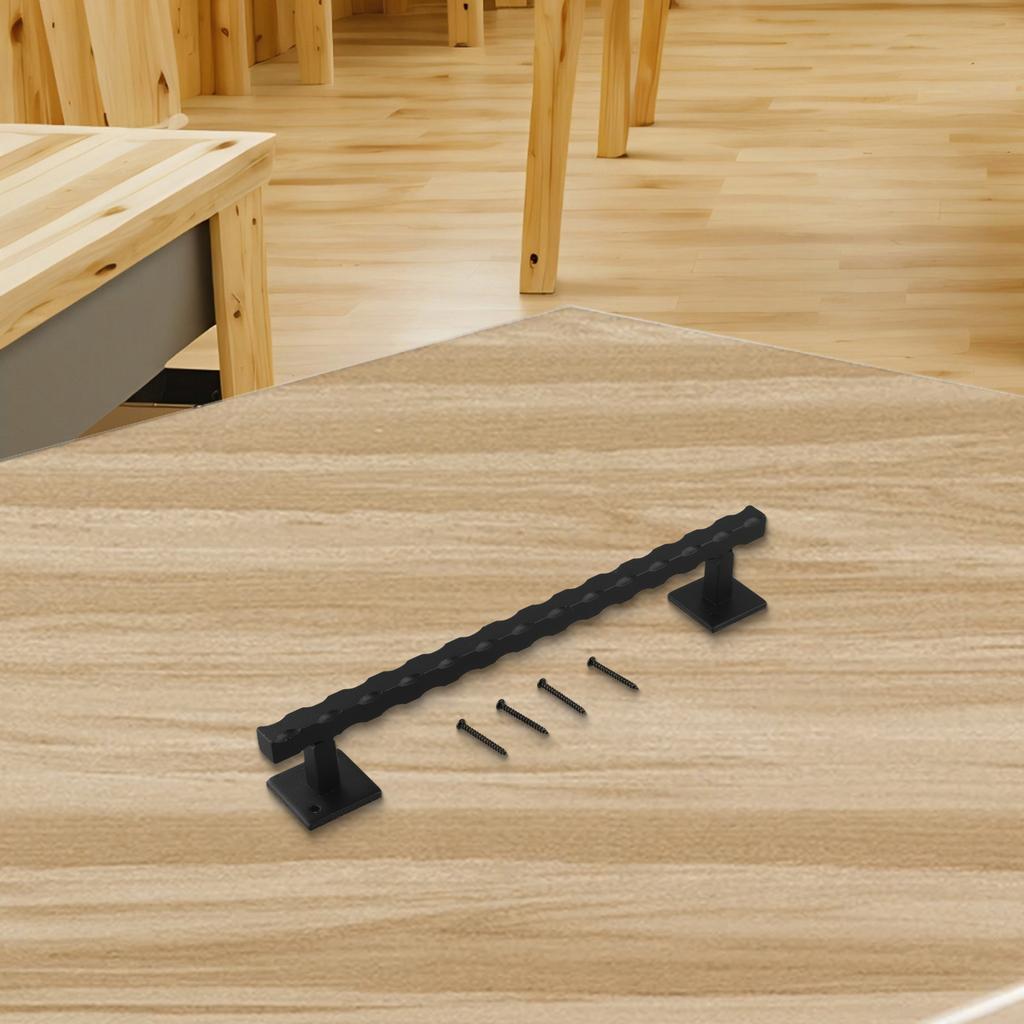 12 Inch Heavy Duty Barn Door Handle Unique Matte Black Rustic Design for Indoor and Outdoor Use Includes Installation Screws