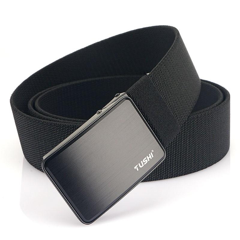 

TUHSI Men s Nylon Canvas Belt All-match Working Jeans Casual Press-button 120cm