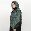 [T077] Ethnic Style Tassel Blanket Thick Pashmina Winter Warm Shawl Wrap Cashmere Jacquard Scarf Women Neckerchief Poncho Stoles