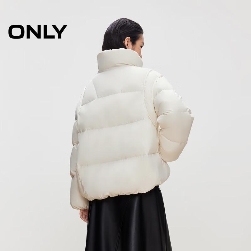 ONLY Women's 90% White Duck Down Windproof Cuffed Hem Jacket