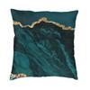 Teal And Gold Agate Texture Cushion Cover Sofa Home Decor Marble Geometric Square Throw Pillow Cover 40x40cm