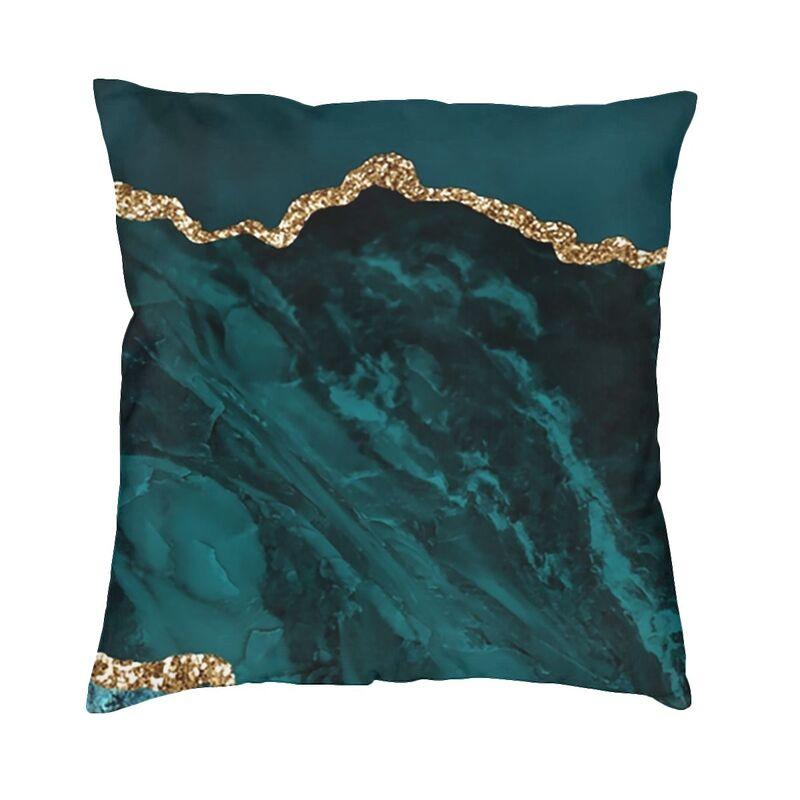 Marble Teal Agate Pattern Cushion Cover 45X45 Home Decor 3D Printing Marble Texture Throw Pillow For Living Room Two Side
