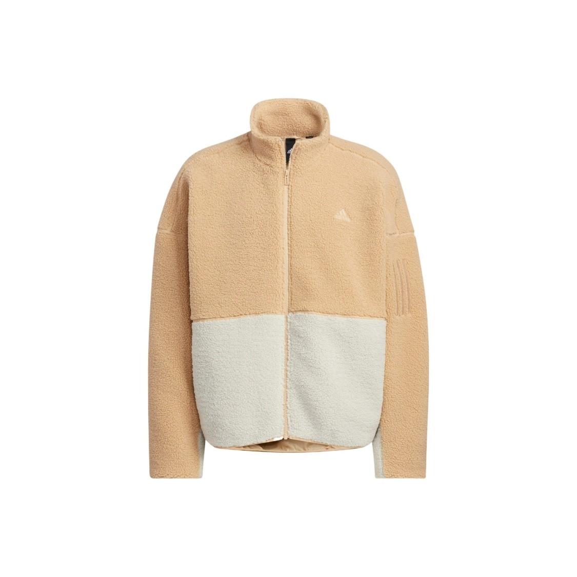 

adidas Colorblock Logo Embroidered Zipper Stand Collar Jacket Men s Yellow/White HP1423 XL