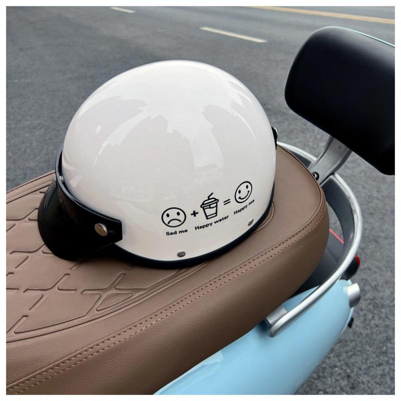Trendy Brand Retro Harley Electric Car Motorcycle Helmet Personalized Windshield Summer Hard Hat Men and Women Sun Protection