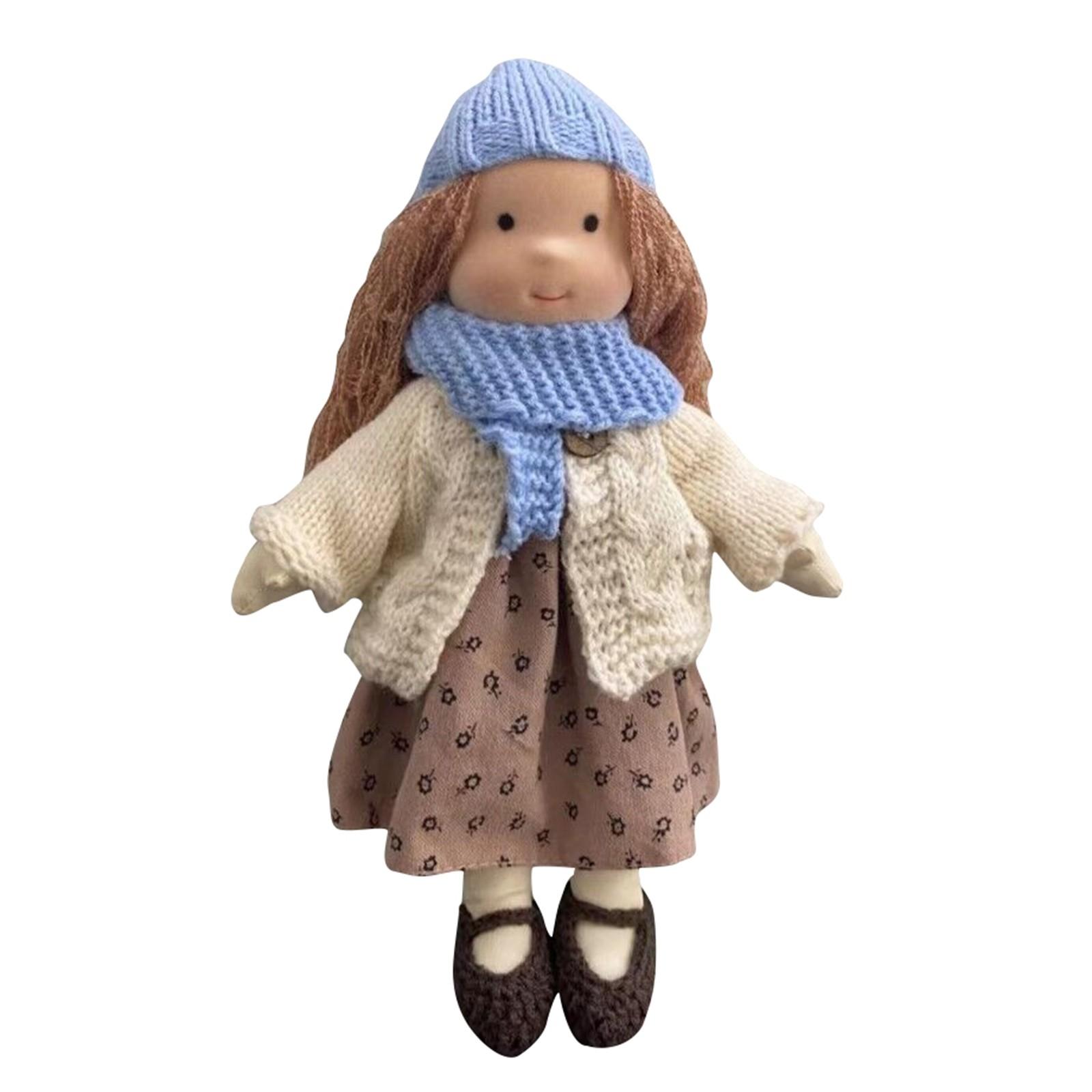 

12-дюймовая кукла, плюшевая кукла ручной работы с одеждой, мягкая кукла, милая плюшевая кукла для маленьких девочек, тряпичная кукла, подарок на Рождество и день рождения(Изысканная подарочная коробка) One Size