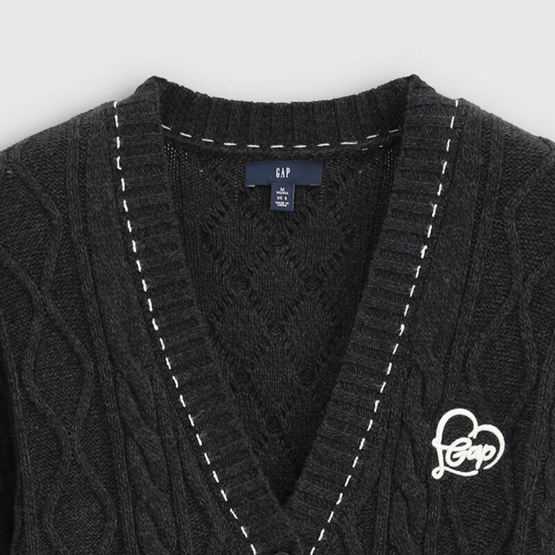 GAP Women's Love Heart Cable Knit Cardigan