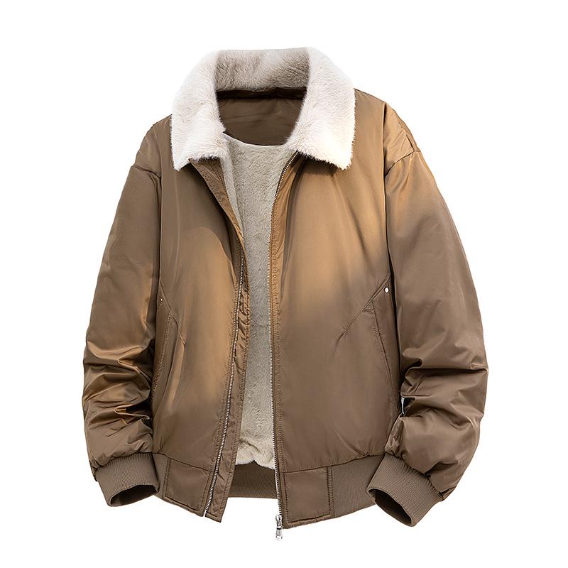 2025 Retro Fur Collar White Duck Down Winter Jacket with Fleece Lining - Thick, Warm, and Loose Niche Outerwear