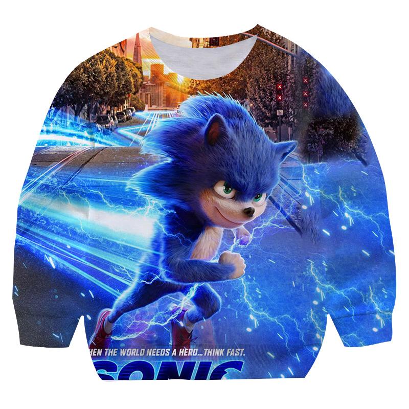 

2025 Осень Зима Толстовки с круглым вырезом Sonic Детская одежда свитшот с длинным рукавом неонатальная толстовка для мальчиков и девочек повседневный топ 5-6 Years