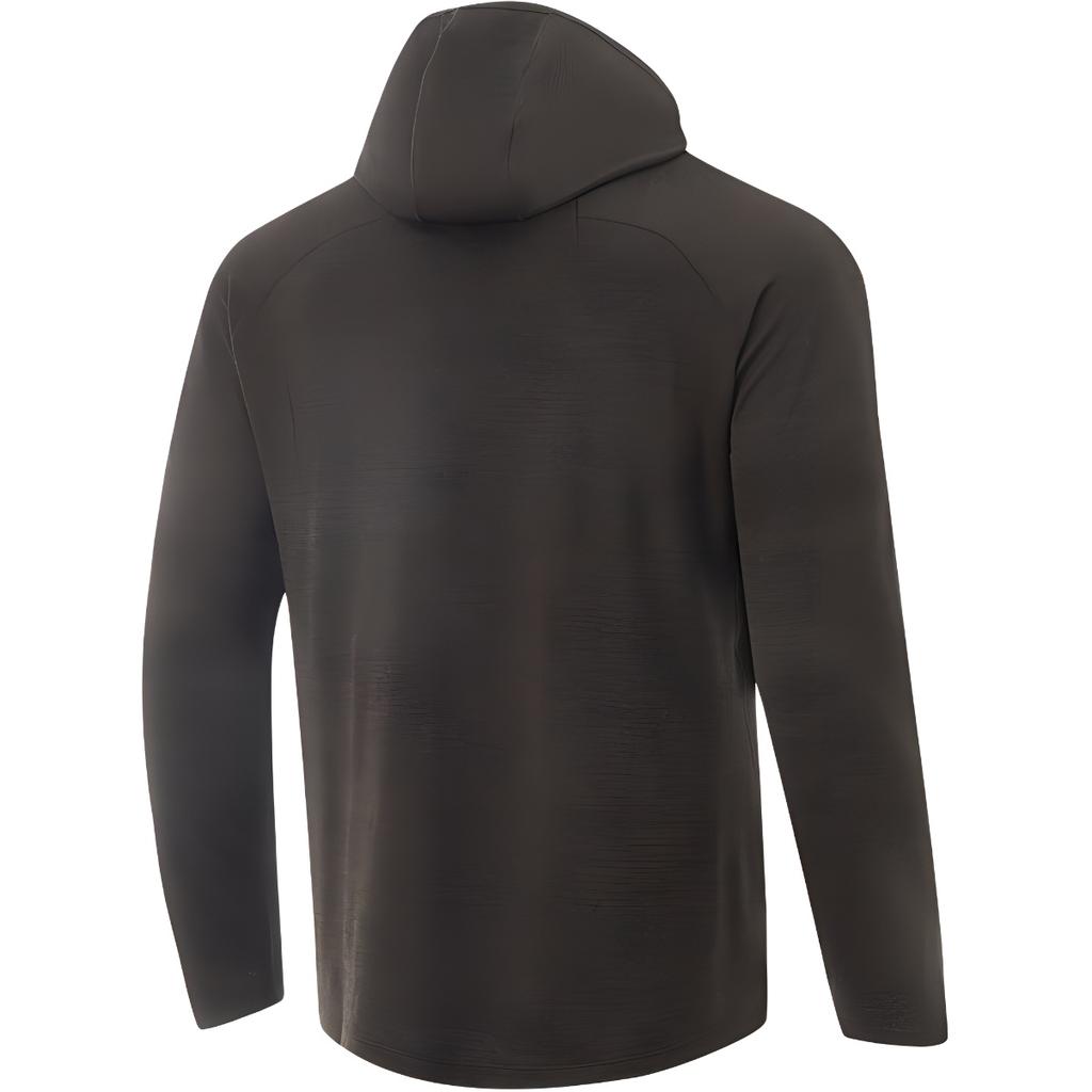 Li Ning Basketball Series Sportlich Lässig Einfarbig Kapuzen Langarm T-Shirt Herren Tops Schwarz Braun ATLV007-1