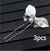New 3PCS Flower Hairpin Bride Headdress For Women Pearl Mesh U-shaoped Hair Clips Fashion Girls Wedding Hair Accessories Jewelry
