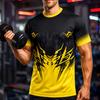Men's Soccer Jersey Geometric Gradient Running Top Athletic T-shirt Summer Short Sleeve