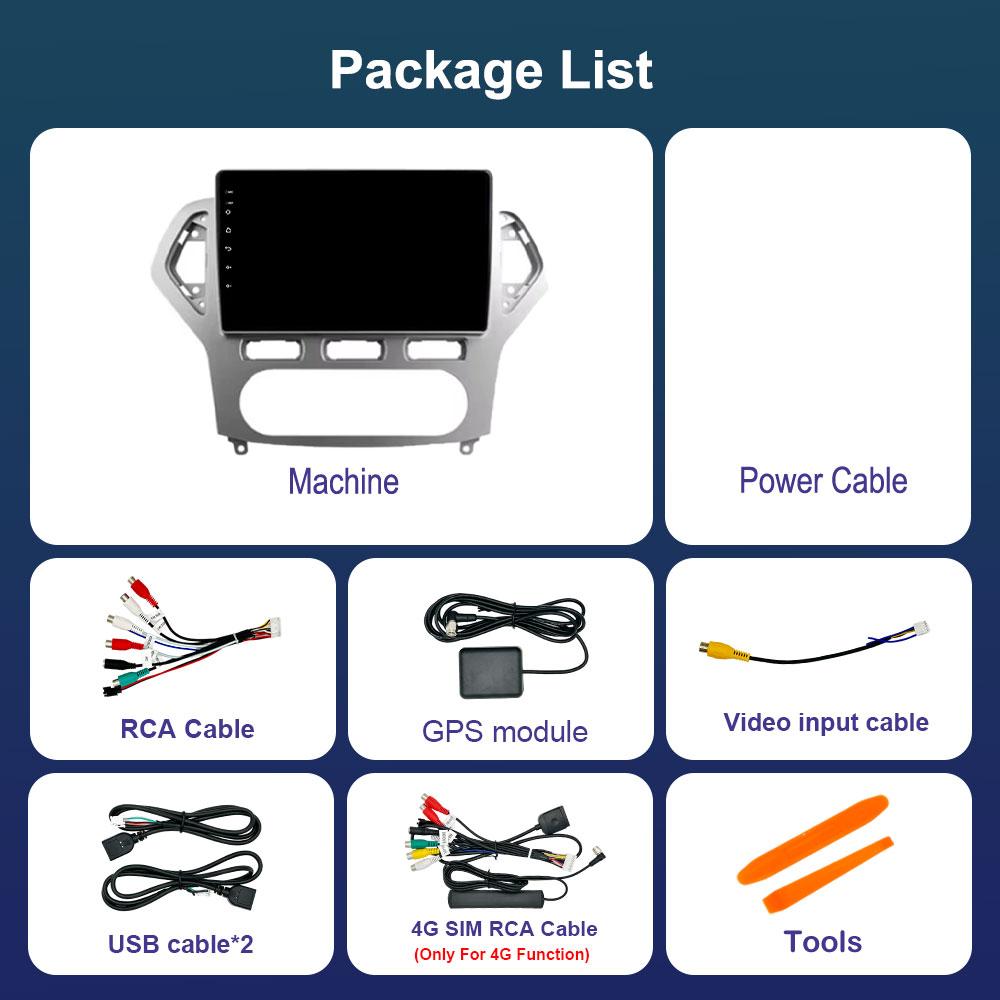 Android 14 Intelligent System Car Radio Multimedia Player for Ford Mondeo 4 Mk4 2006 - 2010 Touch Screen 4G WiFi BT GPS Navi