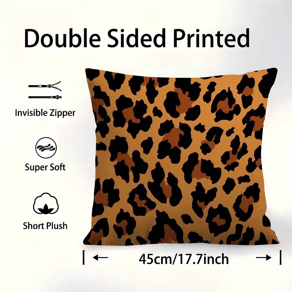 Leopard Print Pattern Cushion Cover Pillowcase Upholstery Sofa Throw Pillow Home Decor Pillowcas