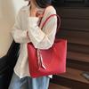 Large Capacity Red Bag Women's Versatile New Casual Shoulder Handbag Commuter Tote Bag