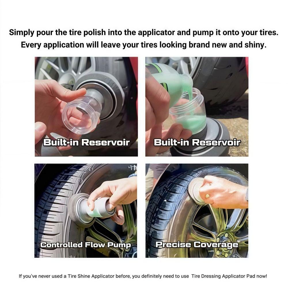 Reusable Car Tire Flow Dressing Applicator Tire Gloss Applicator  Works with All Tire Shine Gels