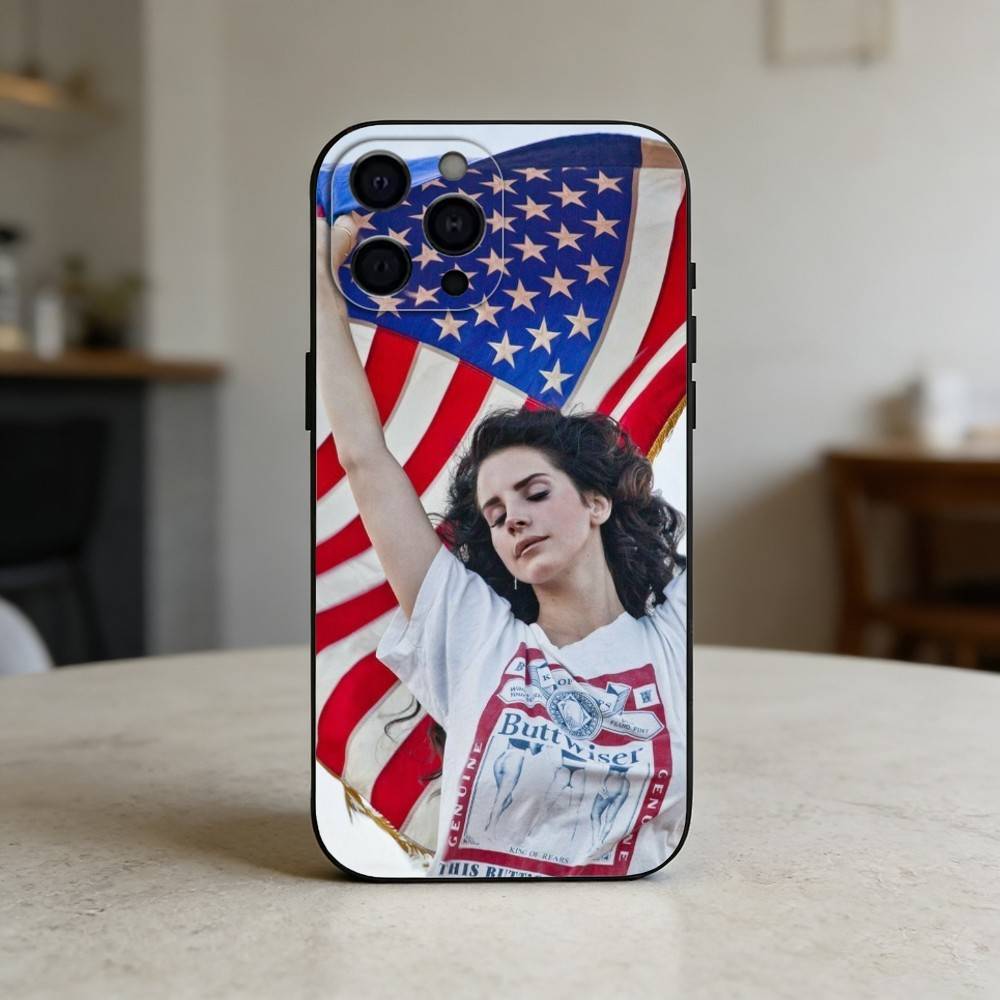 Lana Del R-Rey Phone Case For iPhone 17,16,15,14,13,12,11 Plus,Pro Max,SE4Soft Silicone Black Cover