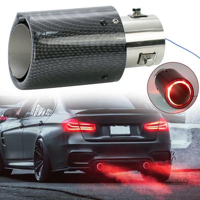 Fiber Muffler Tip Luminous Tail Throat Stainless Silencer Exhaust Pipe Throat Glossy Auto LED Light Sport Modified