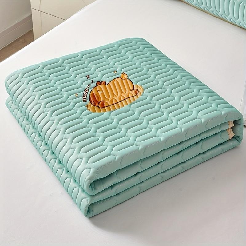 Cool Feeling Ice Fabric Bed Linen Single Summer Cold Bed Pad Washable Cartoon Mattresses  Elastic Band Four Corners Bedspreads