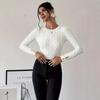 Women's Cross-Border Hot-Selling Cable Knit Pullover Sweater - Milk White, Round Neck, Autumn/Winter Top.