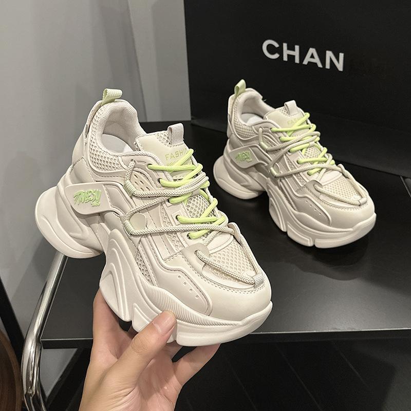 Inner Height Increase Dad Shoes Women's Spring 2025 New Breathable Casual Sports Shoes Women's Versatile Platform Women's Shoes Tide