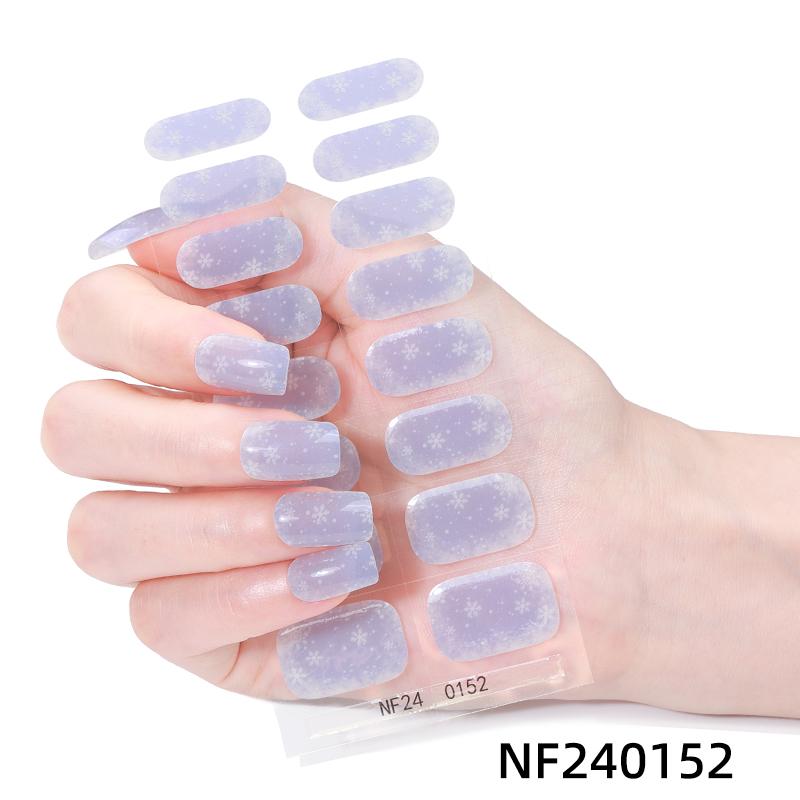 Christmas Design Gel Nail Wraps New Design Gel Nail Stickers Semi Cured Gel Nail Strips