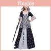 Elegant Black And White Alice In Wonderland Chess Queen Costume Perfect For Halloween
