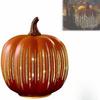 Cherishous Twinkle Light Glass Pumpkins, Timer Lighted Sparkling Starry Night, Fall Halloween Illuminated Decorations for Home Bedroom Bathroom